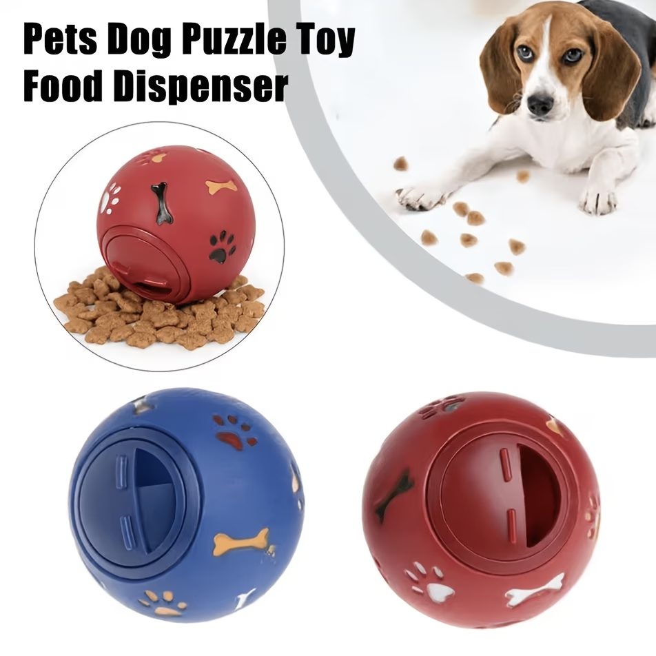 Dog Puzzle Feeder Toy - Treat‑Dispensing Ball For Dogs & Cats