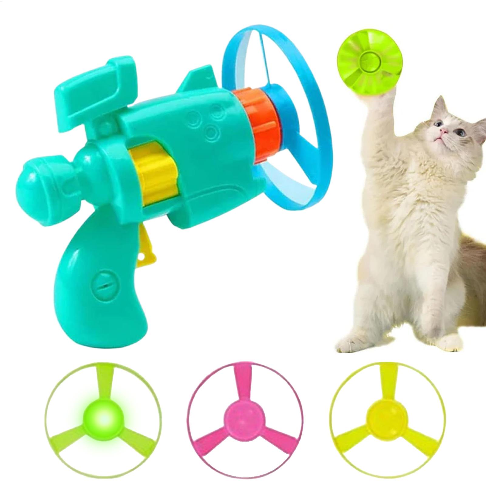 Flying Disc Dog Training Toy - Cats Interactive Flying Saucer Gun Luminous