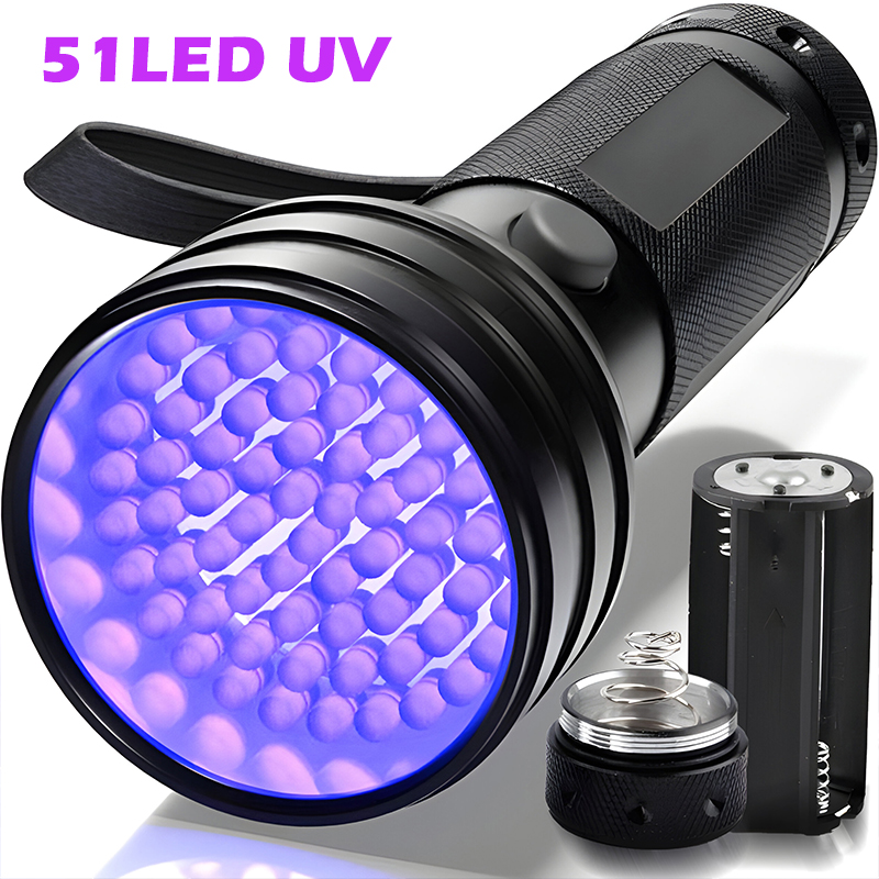 Pet Beds - 9/12/21/51 LED Protable UV Flashlight Black