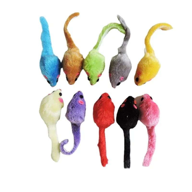 Catnip Interactive Plush Mouse - 8Pcs furry Plush Cat Toy Soft