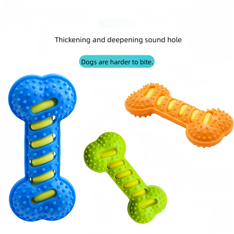 Teeth Cleaning Dog Chew Bone - Pet Dog Toys Rubber Bone Shaped