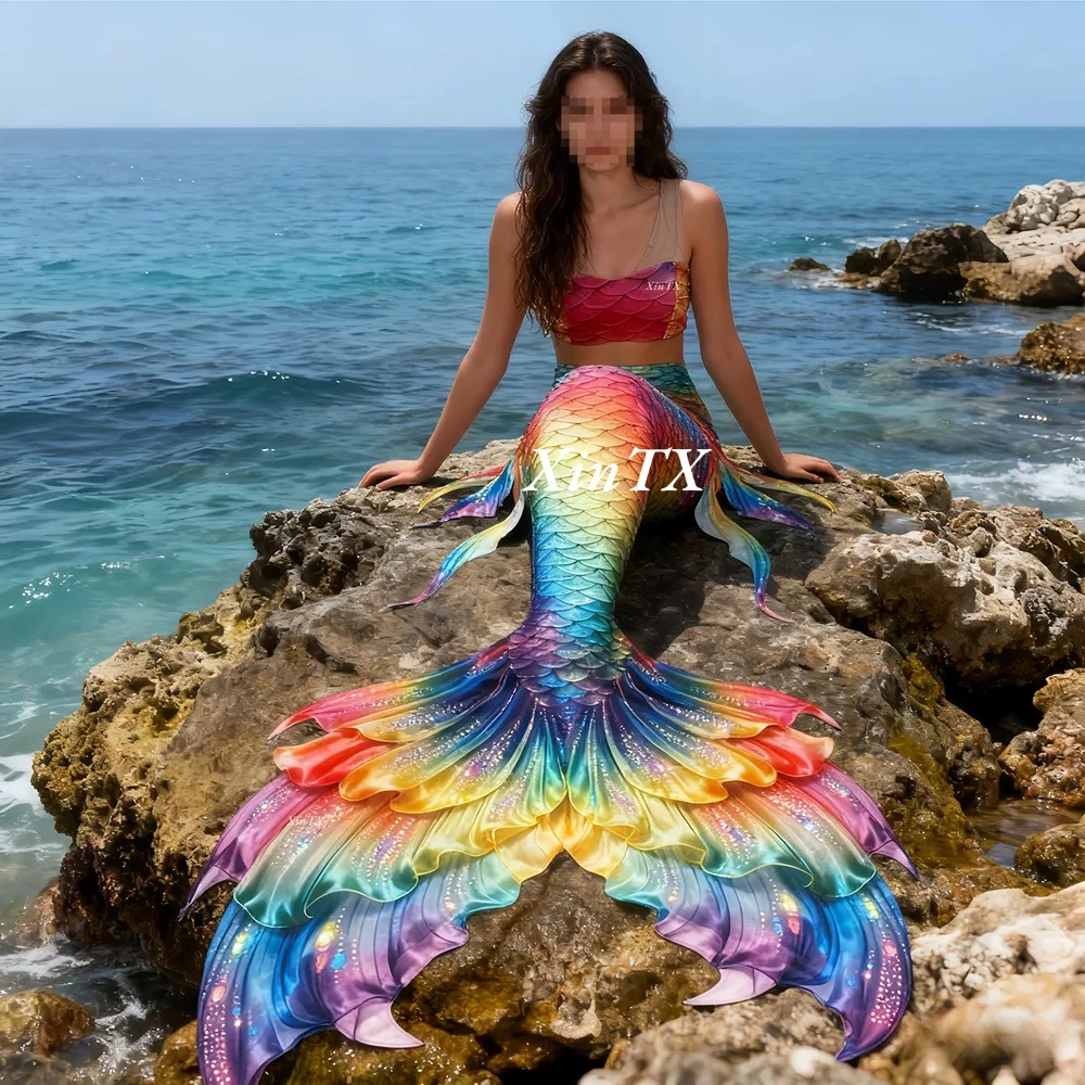 Aquarium - Mermaid tail rainbow-colored large female tail