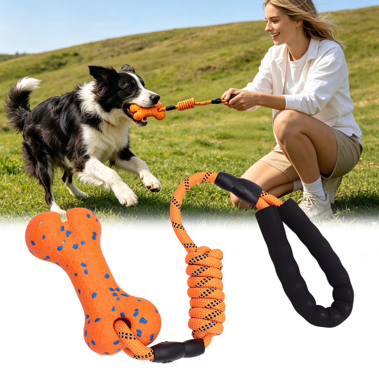 Dog Rope Toy Aggressive Chewers - Rope Toy Teething Bone Pet Supplies