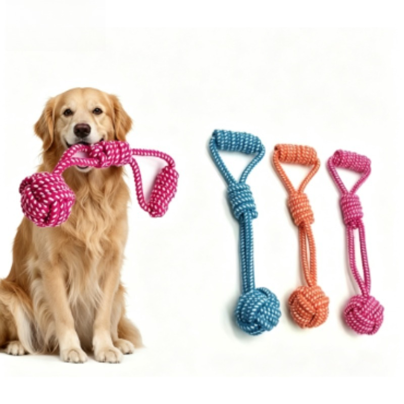 Dog Rope Toy Aggressive Chewers - 1PCS Knot Chew with Tennis Balls,