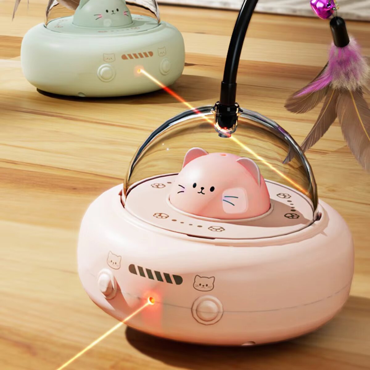 Laser Pointer Cat Toy Automatic - 3-in-1 Automatic Cat Teaser Robot with