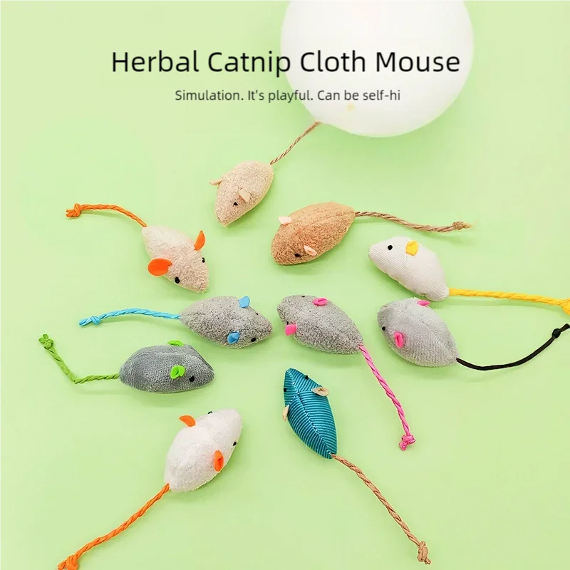 Catnip Interactive Plush Mouse - Pet Toy Catnip Mice Cats Toys