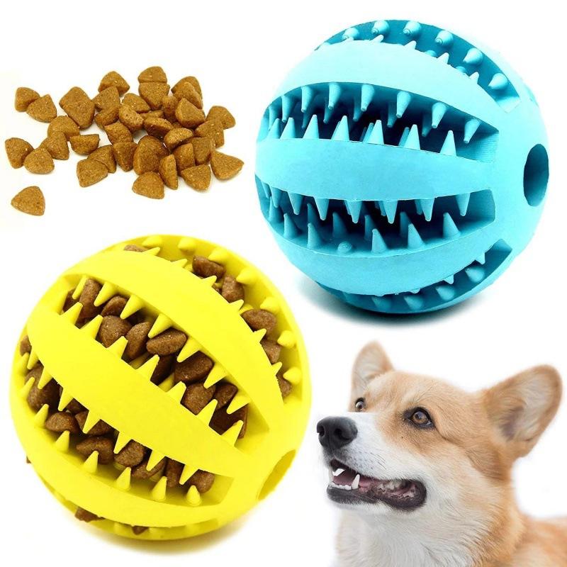 Rubber Treat Dispensing Dog Toy - Interactive Dog Toy Ball Rubber Chew