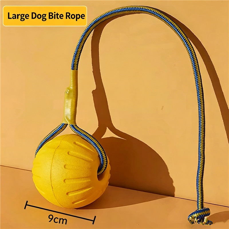Indestructible Dog Chew Toy - Interactive Dog Toy Ball with Rope