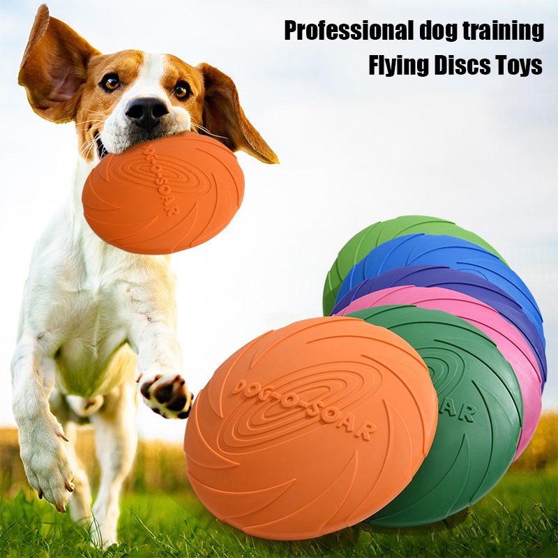 Flying Disc Dog Training Toy - Large Dog Golden Fur Pet Flying