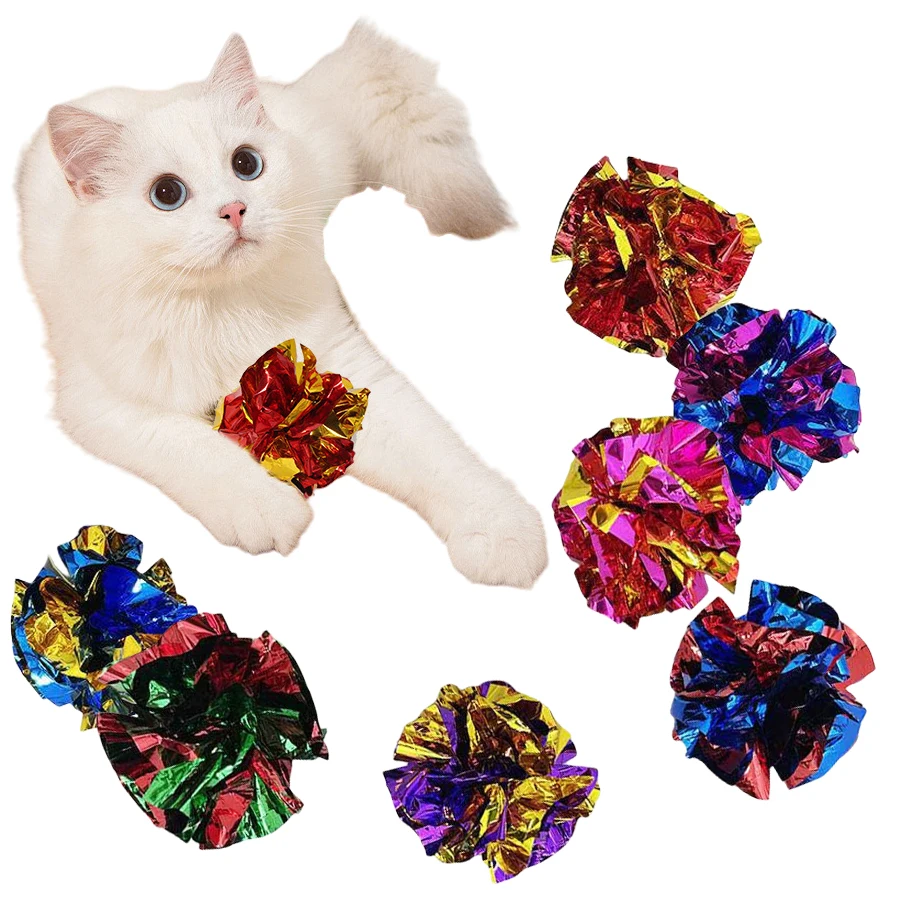 Laser Pointer Cat Toy Automatic - 5/10Pcs Crinkle Ball Cat Toys with