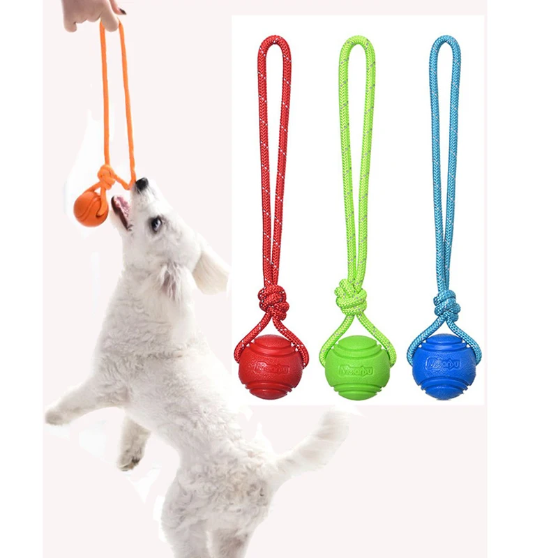 Dog Training Ball on Rope Cott - đánh giá và giá Suction Cup Dog Tug Toy