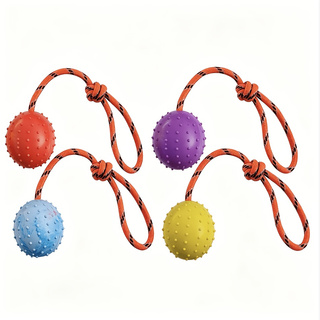 2-Pack Durable Rubber Dog Ball - đánh giá và giá Dog Rope Toy Aggressive Chewers
